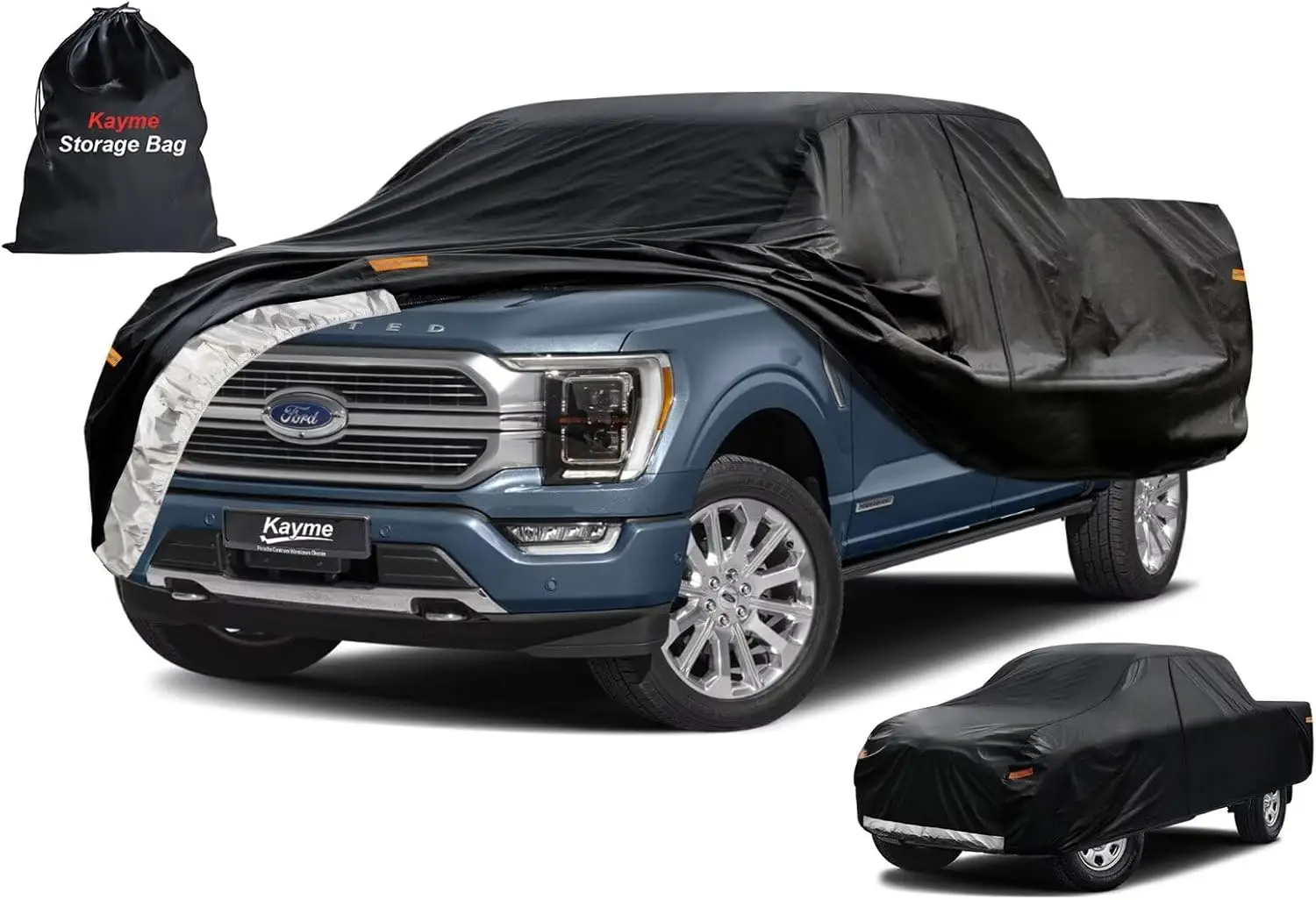 

Водонепроницаемый чехол для грузовика Ford F-150 (2008-2025) SuperCrew с короткой платформой, изготовленный на заказ – всепогодная защита с ветрозащитной конструкцией