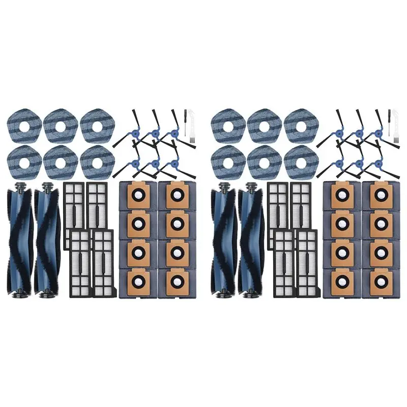 

ABMO For Eufy X10 Pro Omni:4 Main Brush,12 Cloth,12 Side Brushes,8 HEPA Filters,16 Dust Bags,2 Cleaning Tools,2 Screwdriver