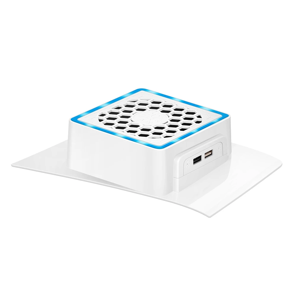 LED Cooling Fan Cooler 3 Gears Adjustable 5V 2.4A Light Strip 8 Lighting Modes Decoration Gaming Accessories for PS5 Slim