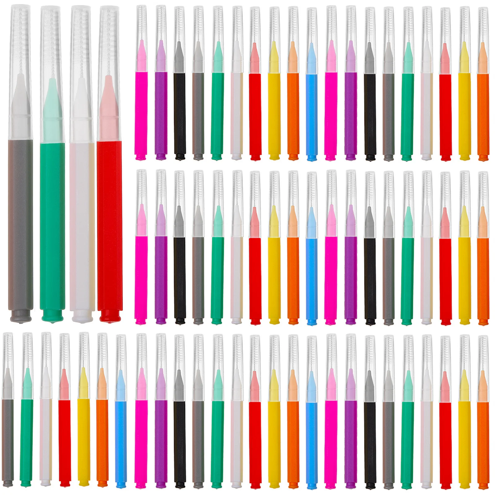 교정기용 치간 칫솔 100개, 치아 청소 도구, 휴대용 치아 틈새 잇몸 관리, 여행 위생 용품