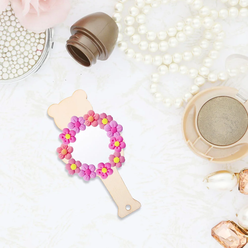 5 قطع من ملحقات مرآة المكياج المصنوعة يدويًا، مرايا خشبية محمولة غير مطلية لمشاريع الرسم، مرآة صغيرة فارغة