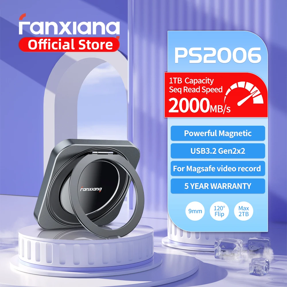 Fanxiang PS2006 Portable External SSD 2000MB/s 1TB 2TB Magnetic Hard Drive USB3.2 Gen2x2 Solid State Drive For Phone Laptops PC