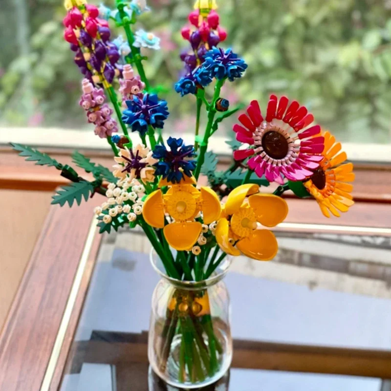 Beautiful Bouquet Home Decoration Accessories Compatible 10313 Building Blocks Bricks Creative Plant Girlfriends Toys Gifts
