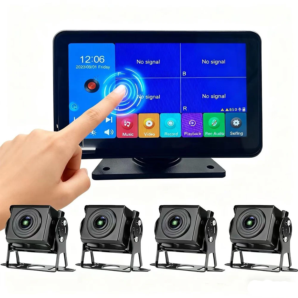 كاميرا عكسية تعمل باللمس للوسائط المتعددة مقاس 7 بوصة للسيارات والشاحنات لوحة قيادة مقاومة للماء مستشعر صورة Carcam AHD #1