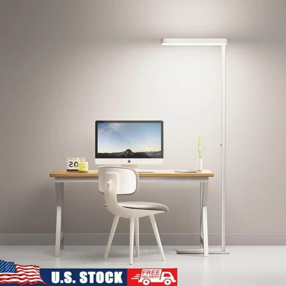 77 Inch LED Floor Lamp Eye Protection Dimmable Bright Energy Efficient Full Spectrum 9000LM Natural Light Reading Light