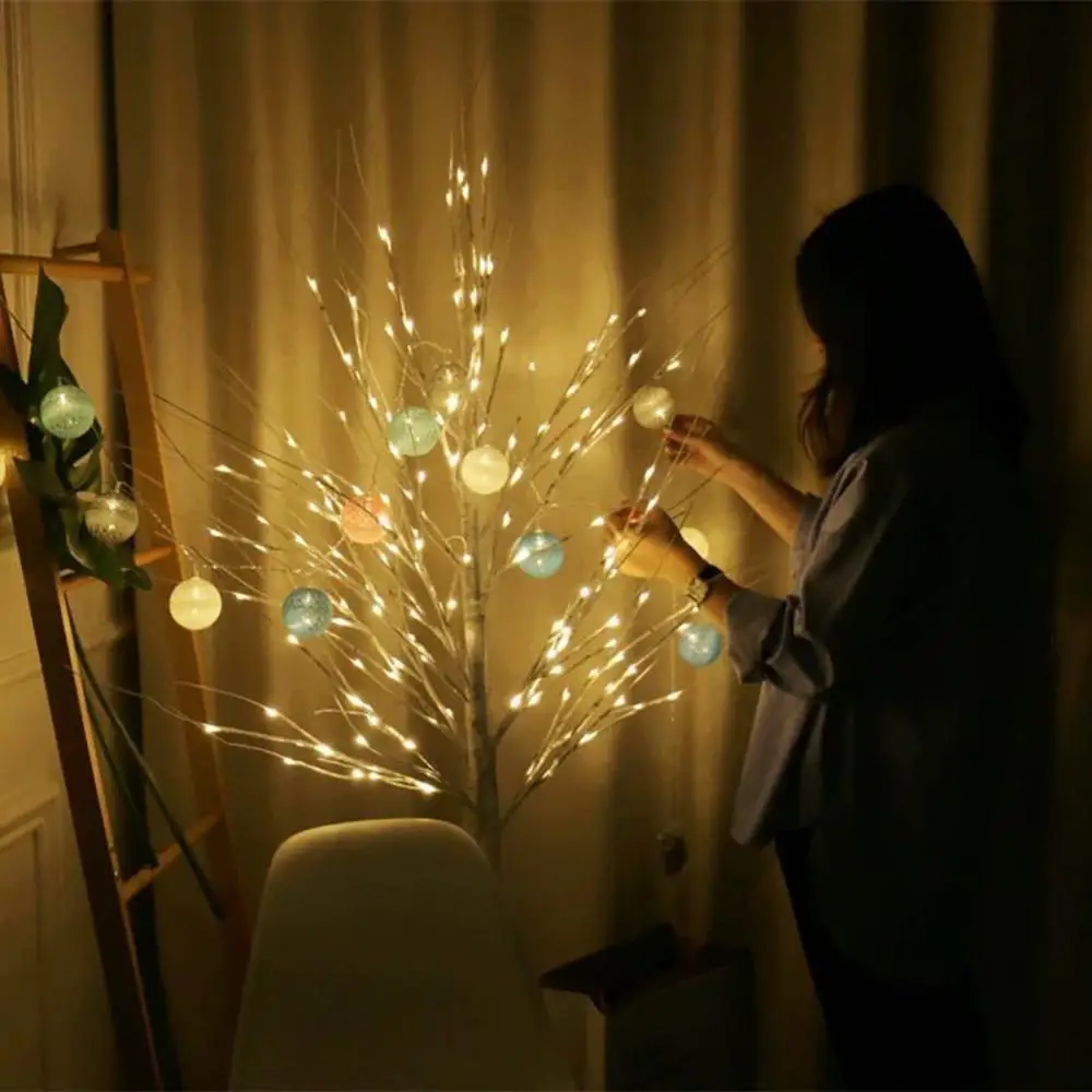 Decorazione natalizia albero di betulla luce per camera da letto a LED per paesaggio decorazione di capodanno luce per albero fai da te albero di natale regalo decorazione luminosa