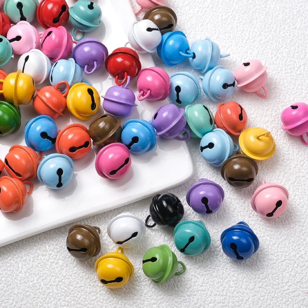 Candy Color Jingle Bells for Christmas Tree Decorations,Xmas Crafts Ornaments, 22mm, 10-100Pcs