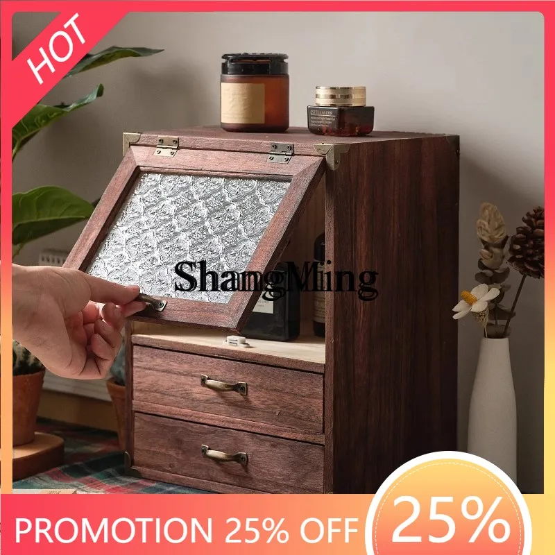 SM cultural and play storage cabinet wooden drawer type multi-layer tea set bracelet desktop storage chest