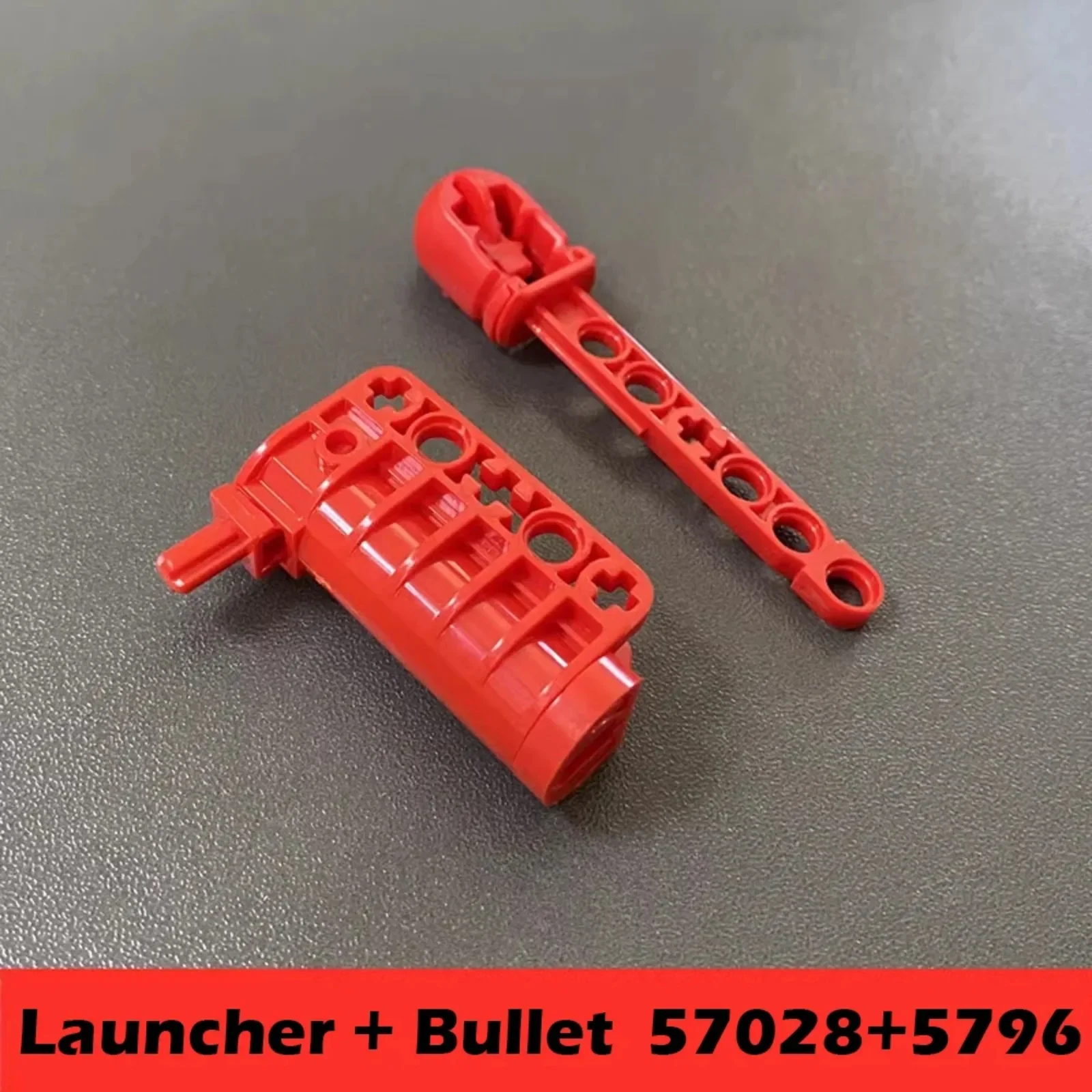 MOC Cannon red  Launcher + Bullet Set Technical Parts Flat Bottom Shooter Soft Rubber End Arrow Compatible with Legoeds