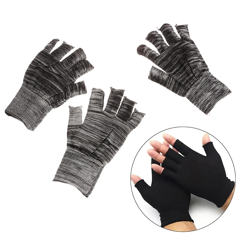 قفازات أظافر واقية من الأشعة فوق البنفسجية ، قفاز مقاوم للإشعاع ، أدوات تزيين الأظافر ، مصباح LED ، نصف الأصابع