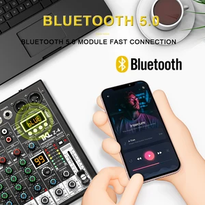 TKL-Manxer-Audio mit USB, 4 Kanälen, 99 DSP, 48 V Phantom Power, Studio Sound Mixern, Bluetooth, DJ-Konsole, Mischen für Karaok 6 Hauptverkaufs USB -Schnittstelle 4 Kanäle - №6