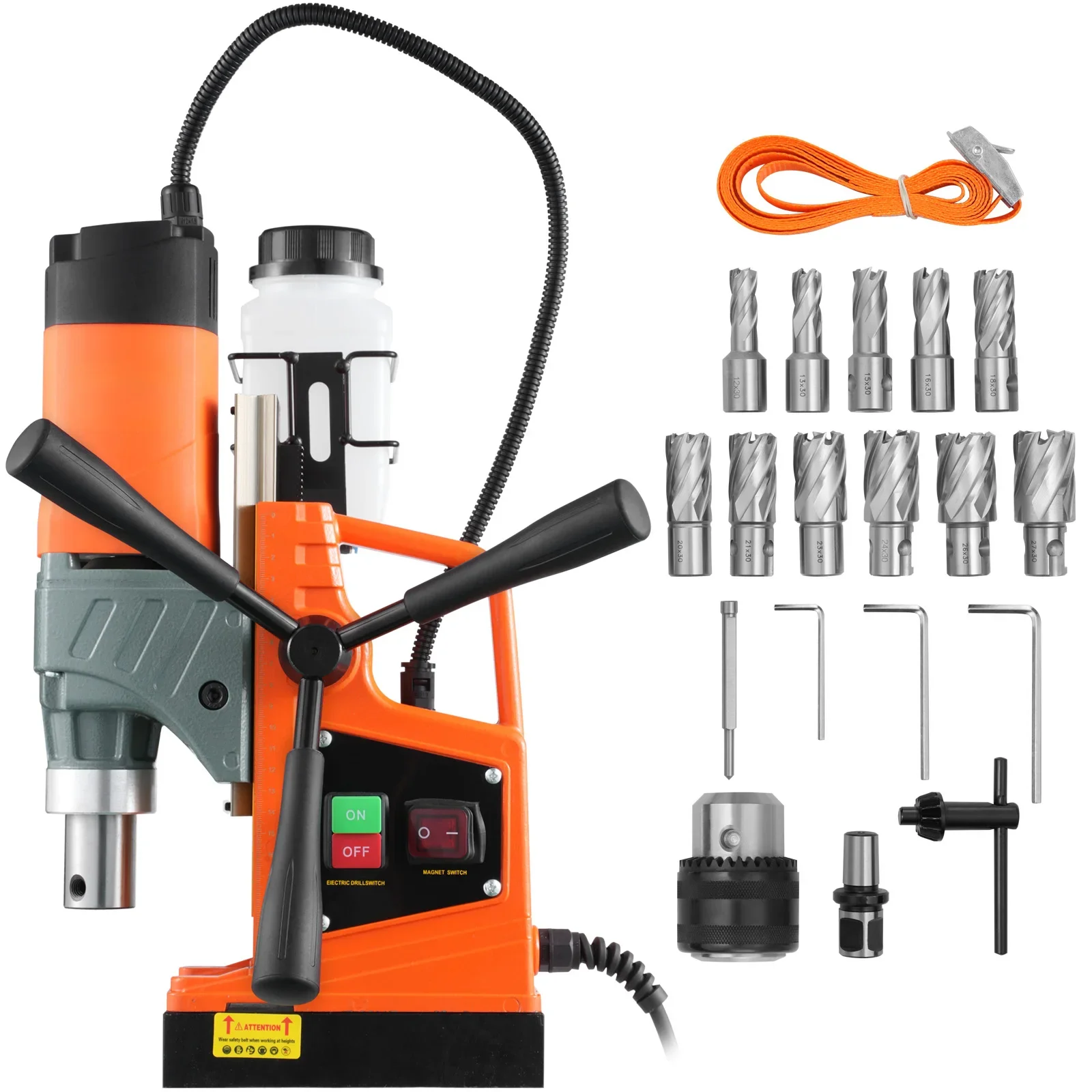 

1450W Magnetic Drill 2" Boring Diameter 12500/12800N Portable Electric Mag Drill Press 800 RPM Magnetic Drilling Machine