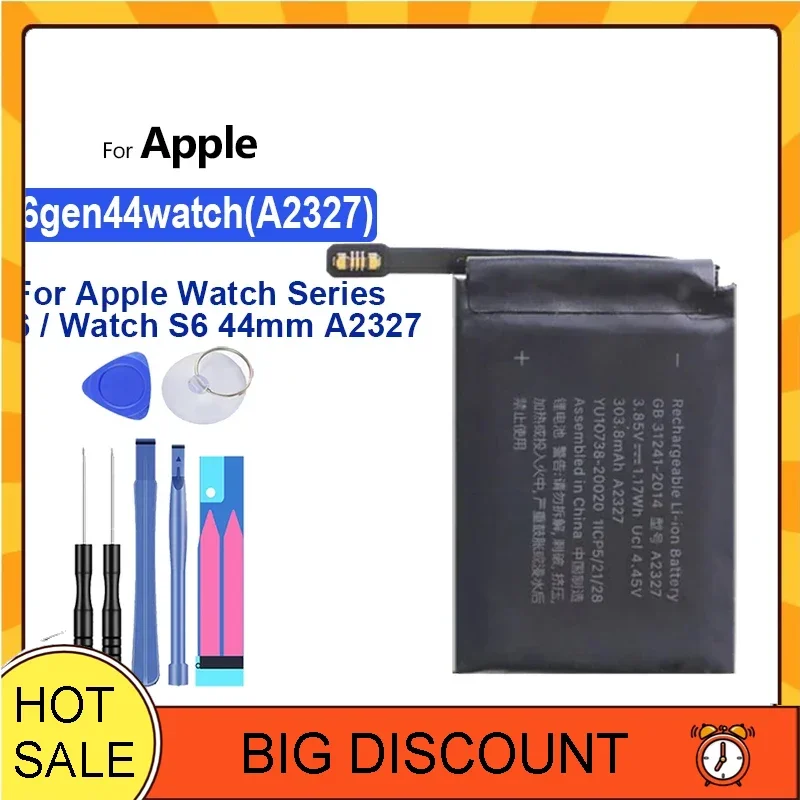 High Capacity Battery 265.9mAh-309mAh For Apple Watch Series 6 7 S6 S7 44mm 40mm 41mm 45mm A2663 A2345 A2327 A2552