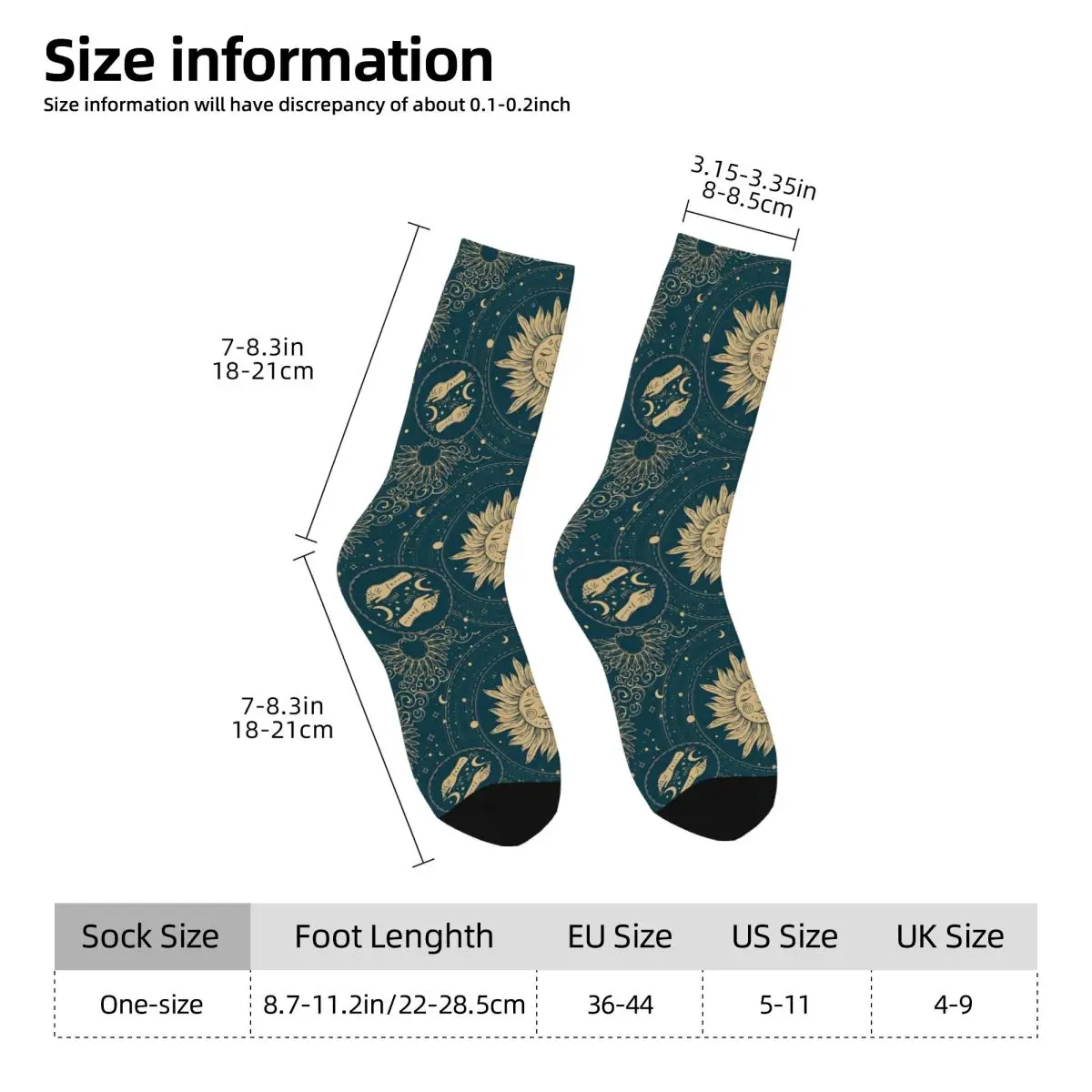 Mystical Sun Kawaii Socks School Cartoon Pattern Socks