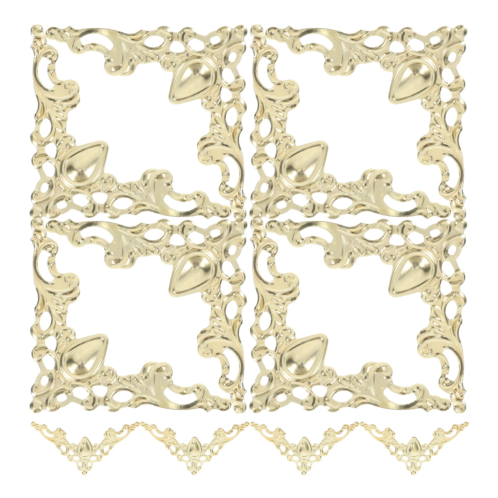 

12Pcs Vintage Decorative Iron Corner Protectors for Books Photo Albums Furniture Frames Scrapbooking Menu Covers