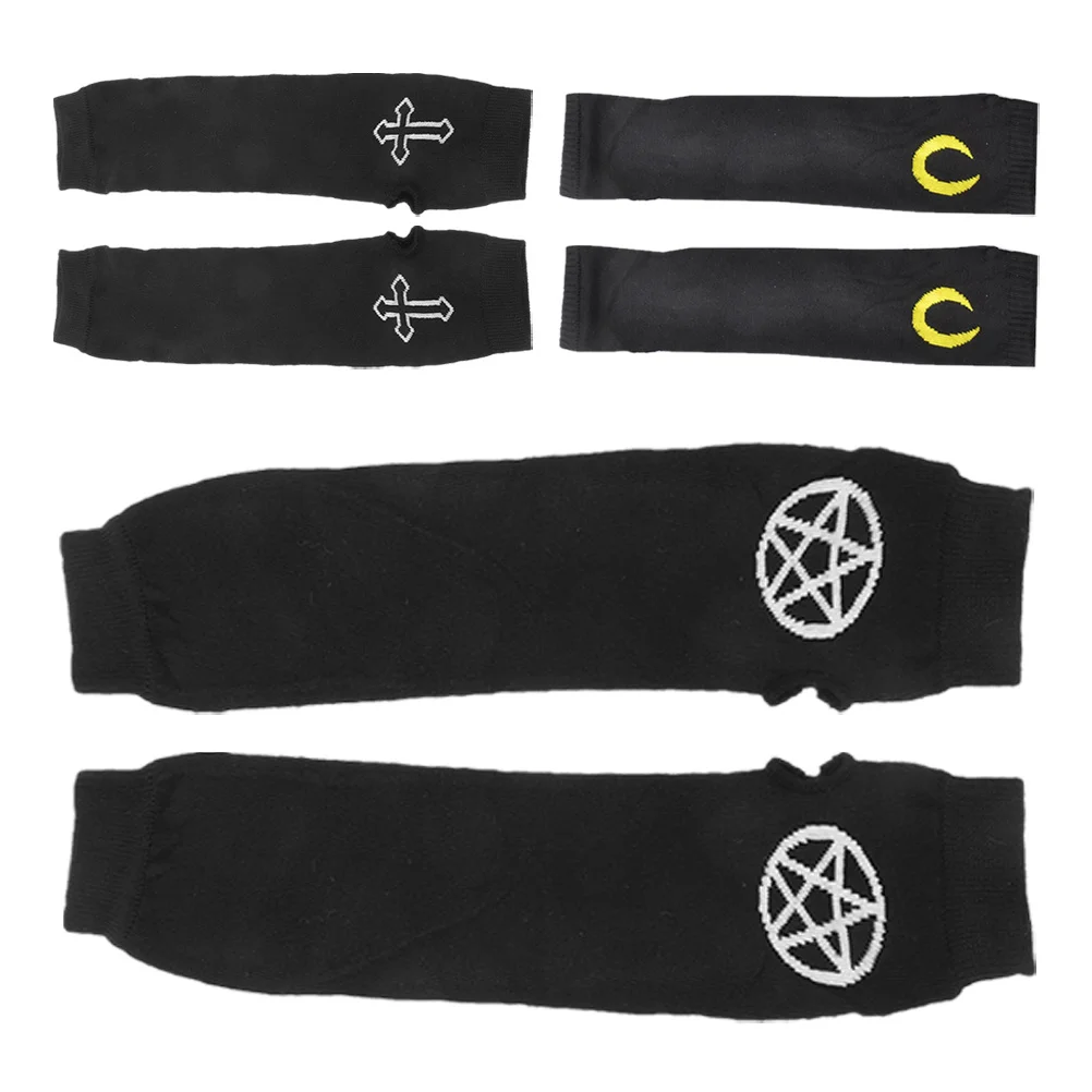 

3Pair Ninja Gloves Half Finger Breathable Cosplay Accessories Stretchy Arm Warmers for Performances Arm Warmers