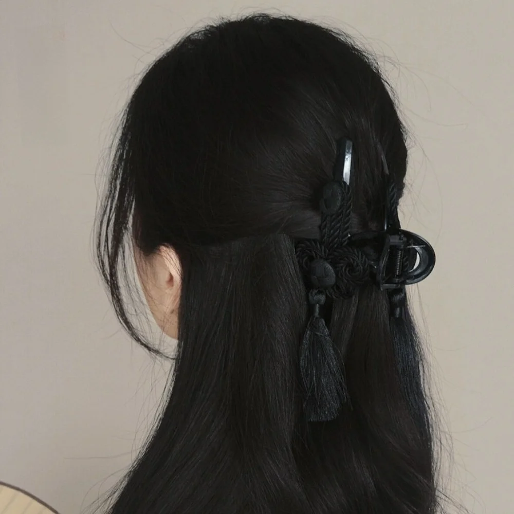 

Элегантный стиль Cheongsam, зажим для волос с кисточками, плетеная прическа, аксессуары для волос Hanfu, достойные традиционные китайские волосы, коготь, свадьба