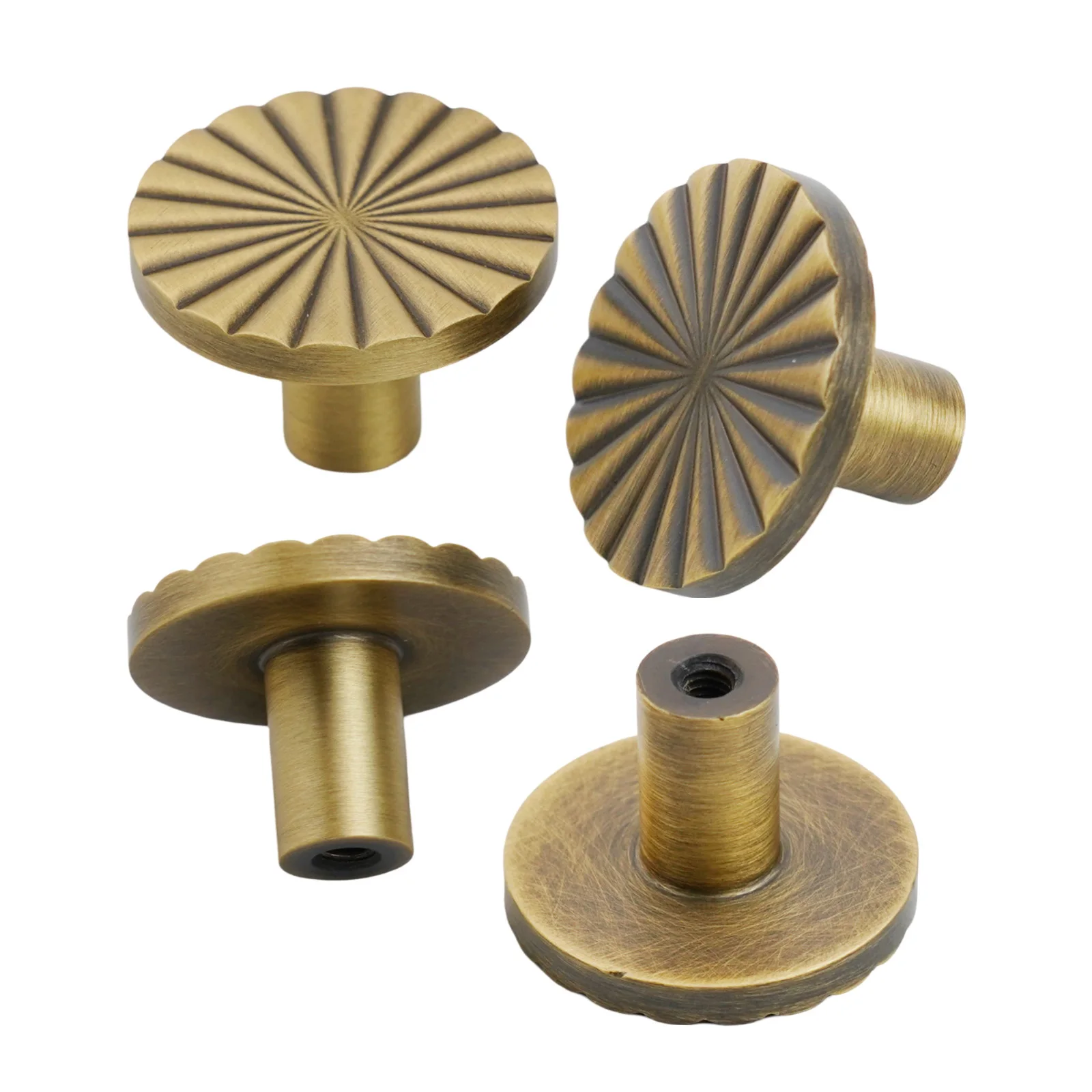 6pcs Antique Drawer Handles Cabinet Pulls Round Flower Design Handles Furniture Handles Wardrobe Knob Cupboard Door Hardware