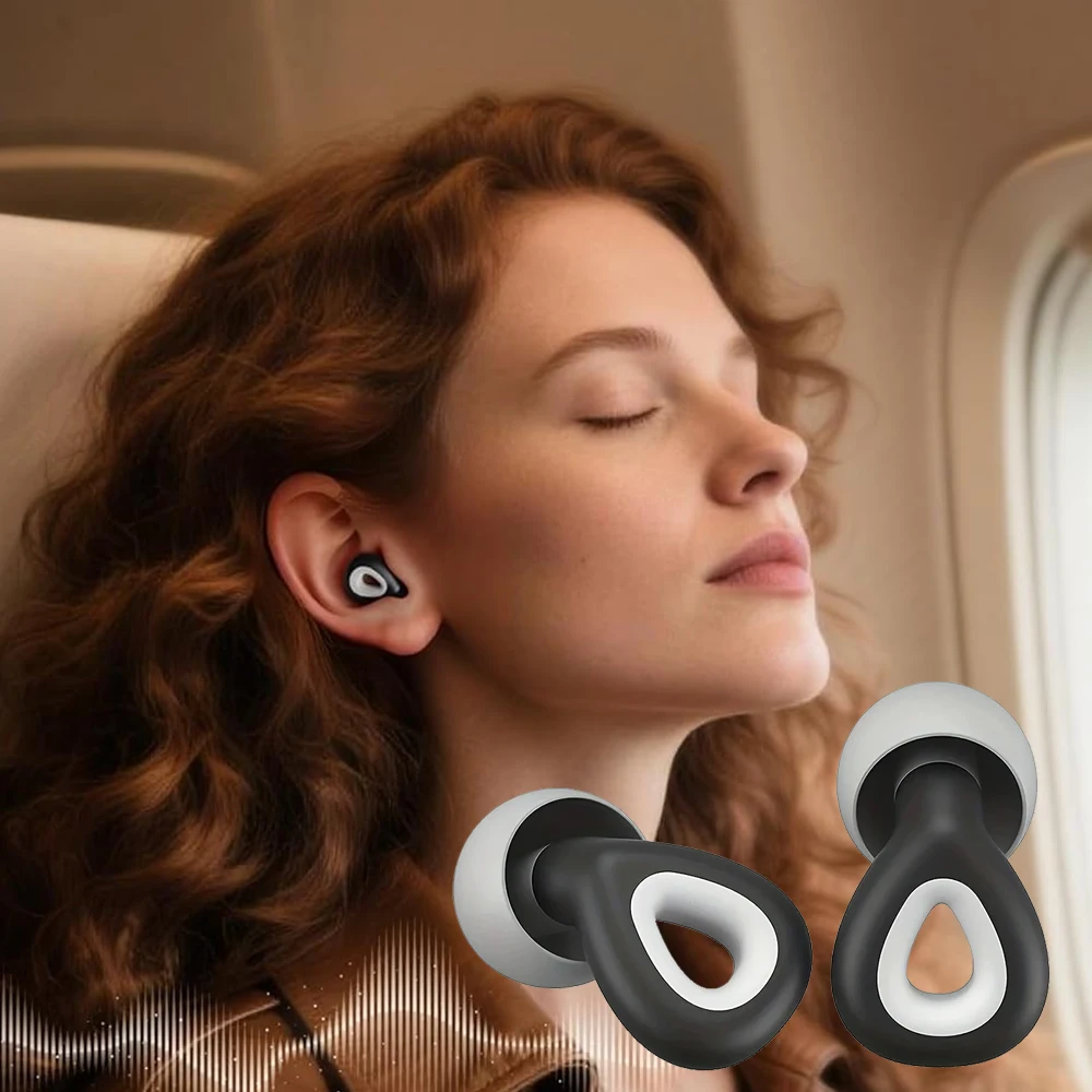 سدادات أذن من السيليكون من HUAK للسباحة والنوم وإلغاء الضوضاء وتقليل الضوضاء ومقاومة للصوت وتقليل الإزعاج - سدادات أذن ذات حلقة عالية الجودة #2