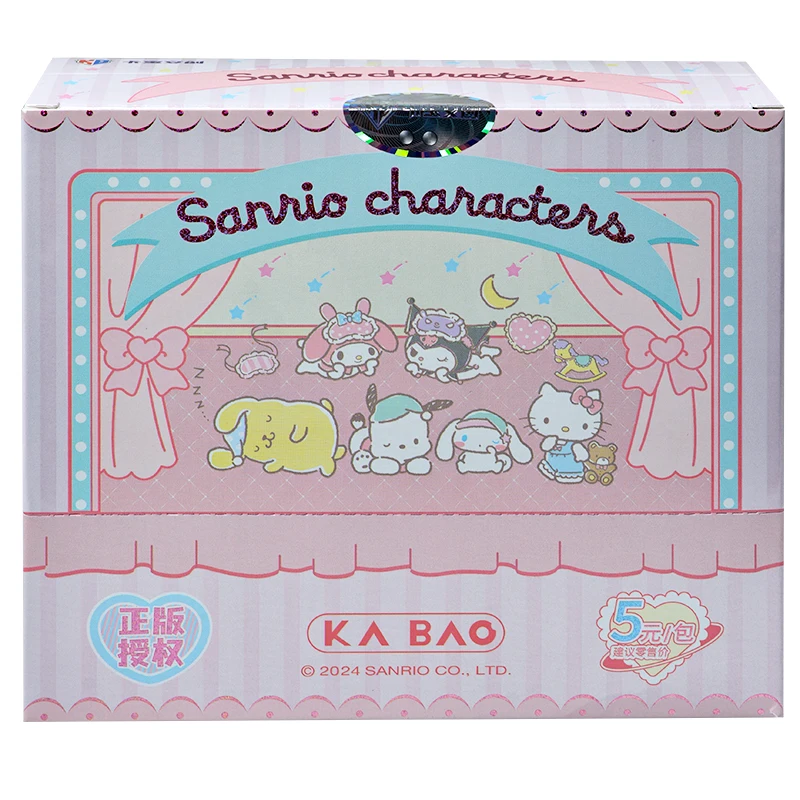 Original Box Sanrio Hello Kitty Kuromi Cinnamoroll Cartoon Collectible Game Card Melody Collection Toy Children\'s Gift ﻿