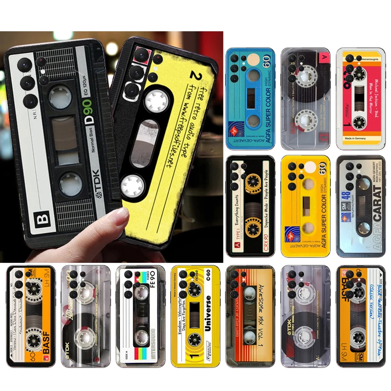 Retro Cassette tape Phone Case For Samsung Galaxy A35 A55 A54 A15 A25 A05s A05 A22 A24 A52 A33 A34 M34 M14 M54 M23