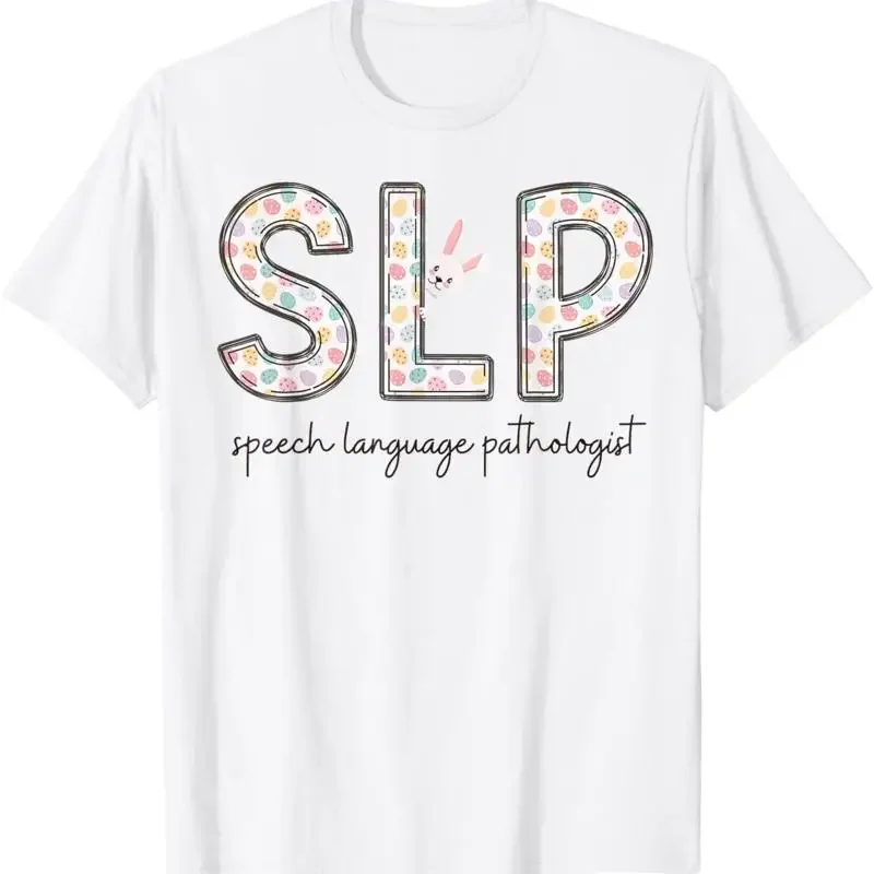 Slp Speech Language Pathologist Easter Bunny Eggs T Shirt