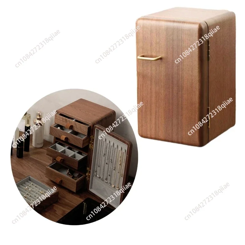 Wood Jewelry Box Vintage Style for Necklaces Rings 5Drawers Jewellery Organiser Bracelet Watch Display Box