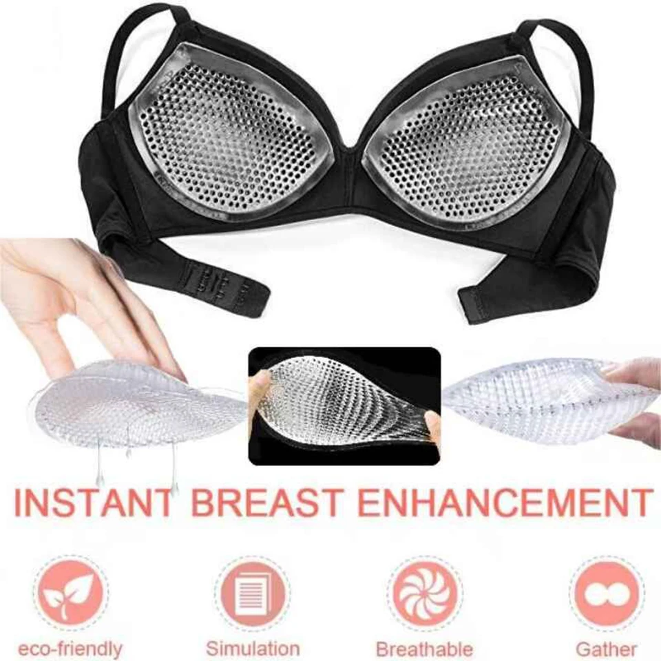 Clear Women Invisible Gel Honeycomb Bra Inserts Pad Breast Chest Molding Enhancer Swimwear Push Up Booster Pads For Bikini