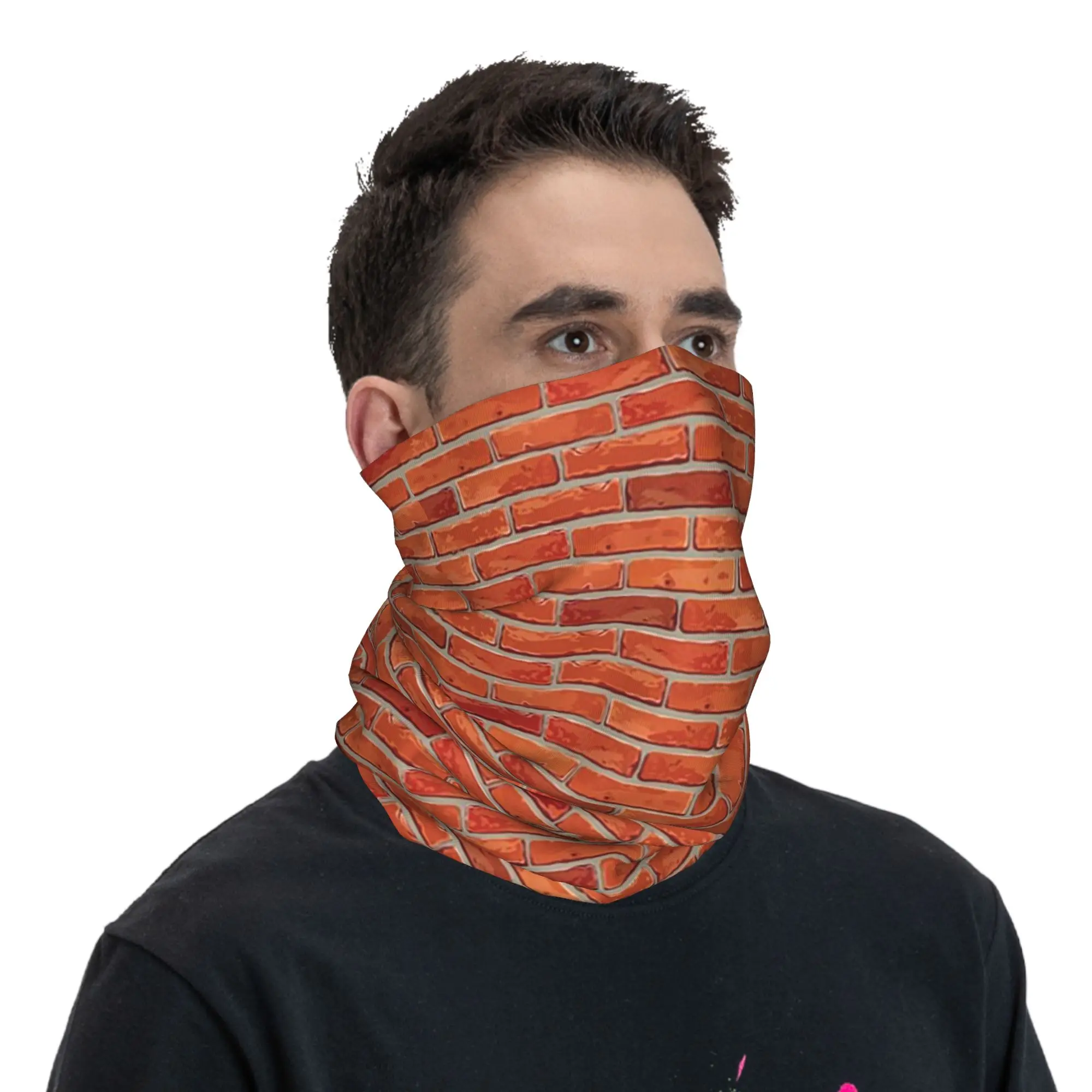 Red brick wall Bandana Neck Gaiter Printed Magic Scarf Headwear Riding for Men Women Adult All Season