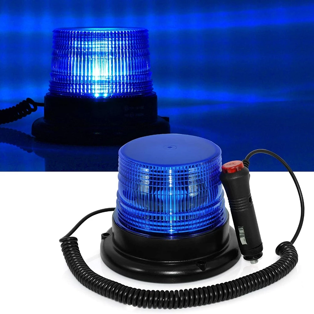 Blue Amber Red LED Strobe Warning Light Car Roof Emergency Flashing Light Tower Truck Vehicle Beacon Lamp Traffic Light 12V/24V