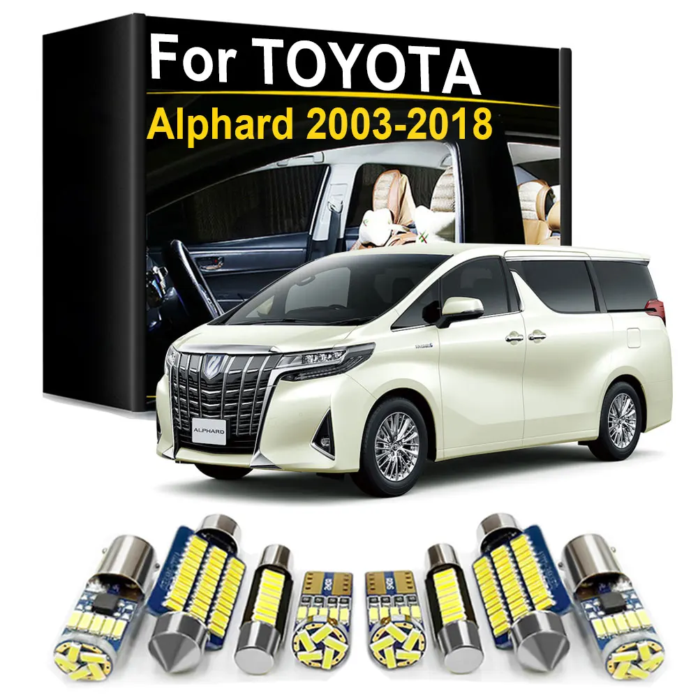 LED-Innenbeleuchtungsset Canbus für Toyota Alphard 10 20 30 2003-2006 2007 2008 2009 2010 2011 2012 2013 2014 2015 2016 2017 2018