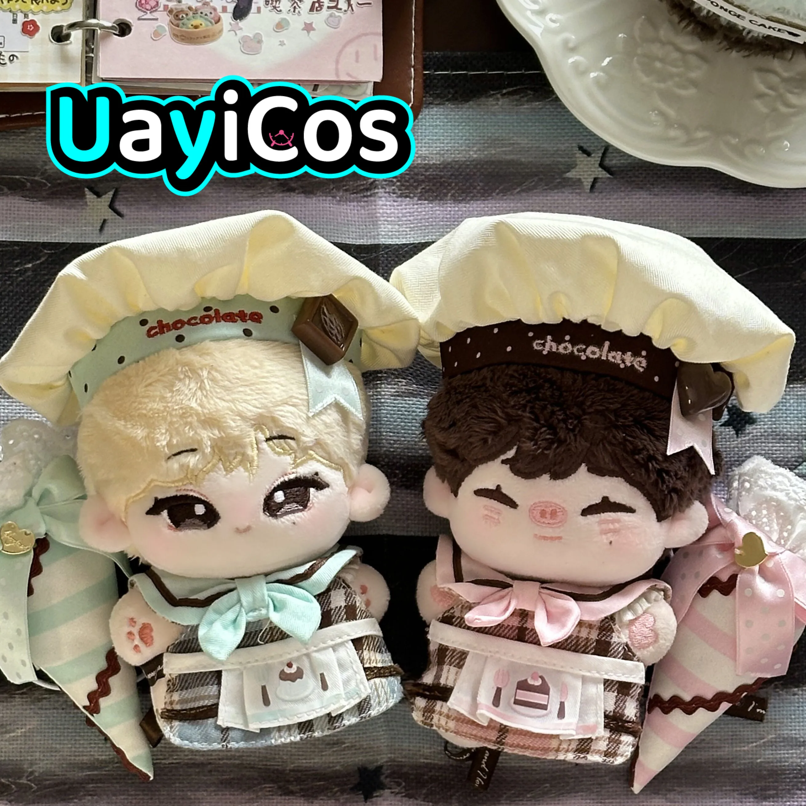 

Костюм для куклы 10 см: милый наряд повара с фартуком, клубничным мятным мороженым и подвеской-конусом. Игровой костюм для куклы, аниме-игрушка, подарок для детей, косплей.