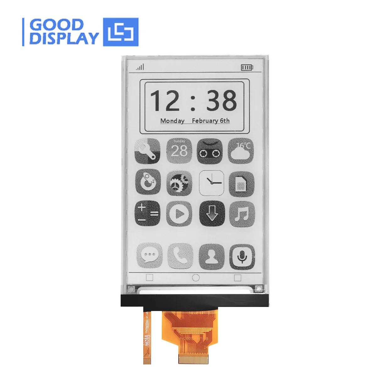 4,26 inch 800x480 E-inktdisplaymodule met hoge resolutie, 7 LED's voorlicht en ultragrode kijkhoek, SPI-interface met laag vermogen