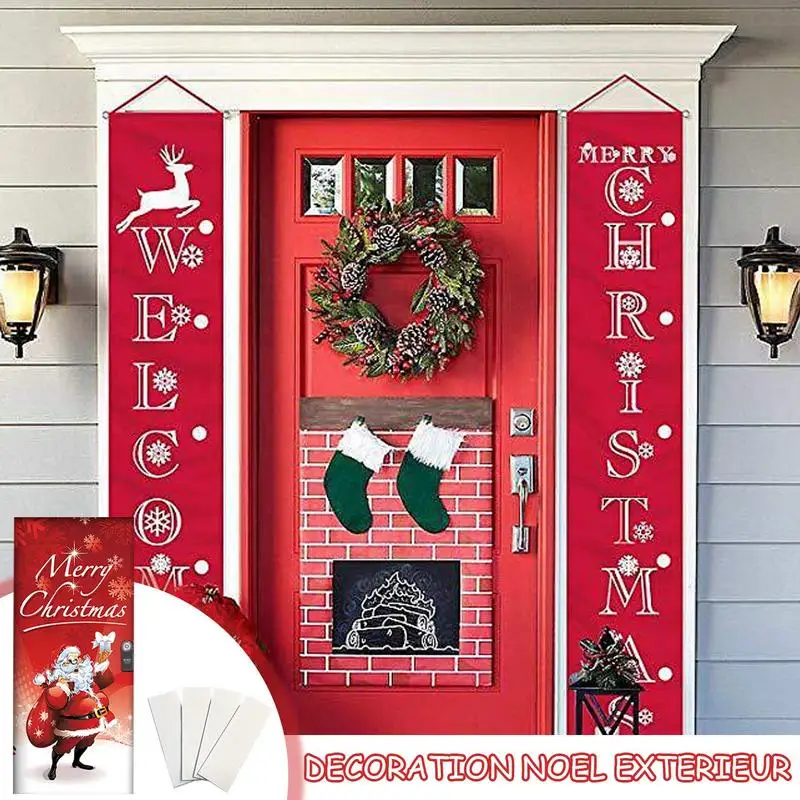 Christmas Door Cover Decoration Christmas Background Cloth Christmas Door Cover Door Hanging New Year Party Decoration