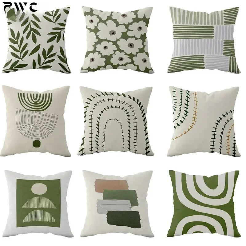 45*45 CM New Green Small Fresh Pillowcase Morandi Pillowcase Sofa Cushion Pillow Comfortable Pillowcase Poszewka Boho