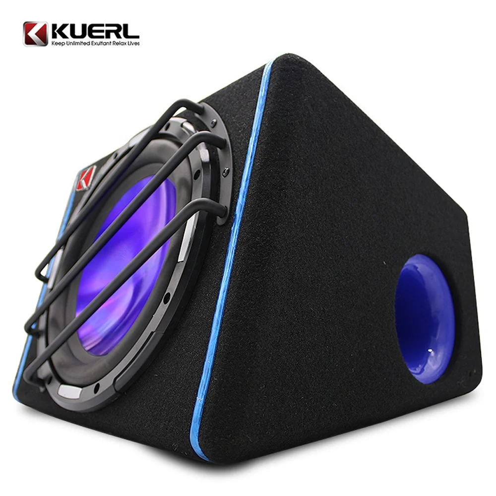 Wholesale best 10 inch heavy bass car audio subwoofer vehicle refit 12V car trapezoid subwoofer with amplifier