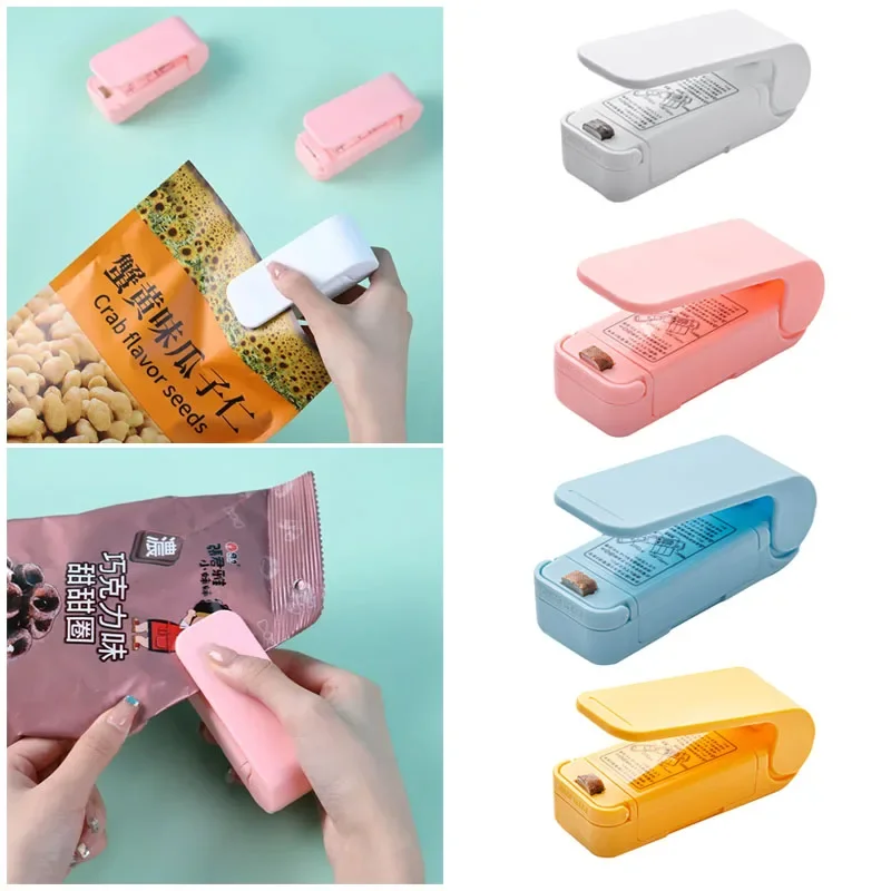 Mini Plastic Bag Sealer Storage Bag Clip Sealing Storage Machine Portable Sealer Packaging Seal Food Snacks Kitchen Accessories