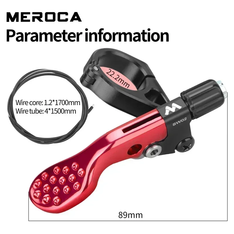 MEROCA MTB Bicycle Dropper Seat Post Lever 22.2mm Wire Control Mountain Road Bike Seat Tube Switch Height Cable Adjustable Lever