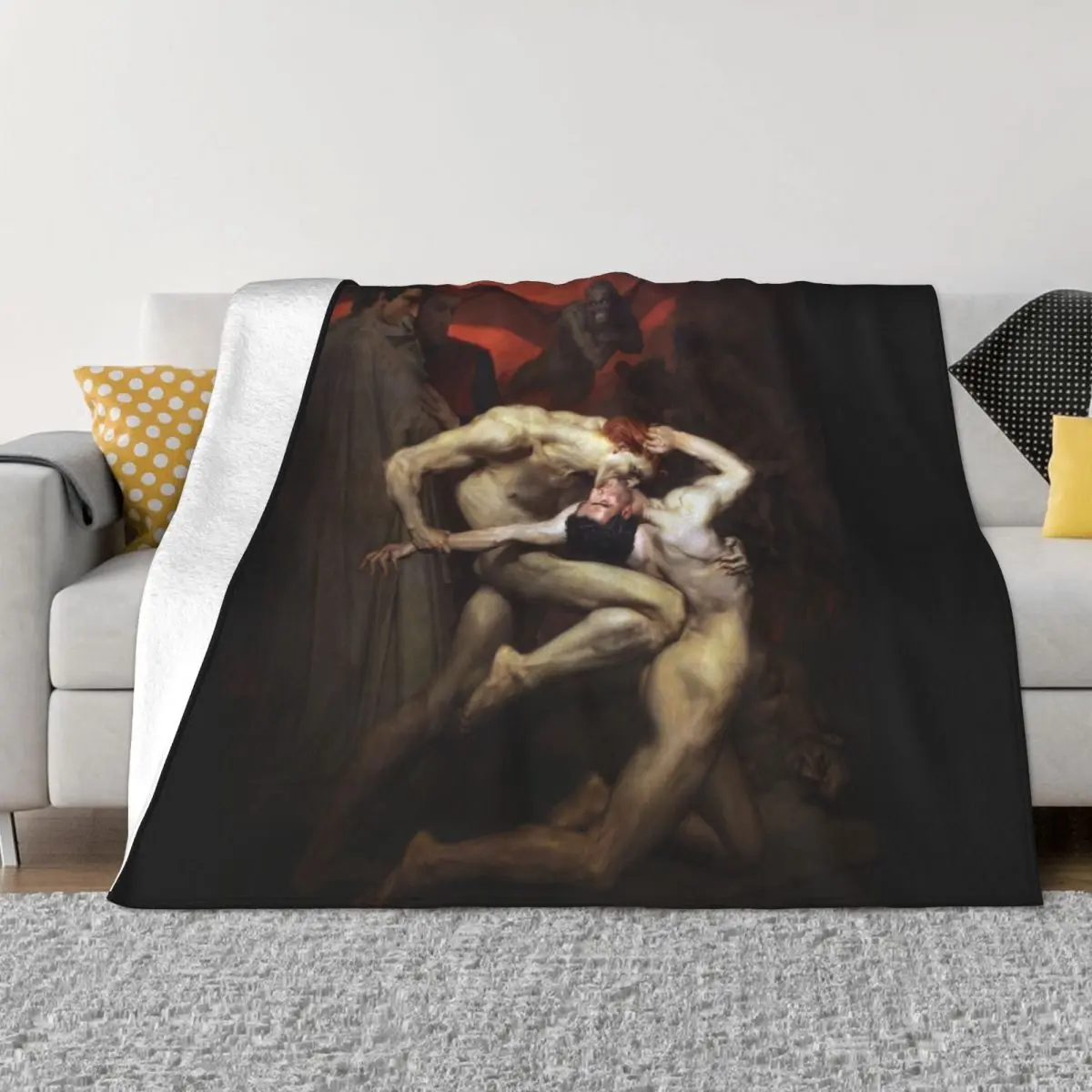 Dante and Virgil - William Adolphe Bouguereau Throw Blanket Thin Fluffy Softs Bed Fashionable Blankets