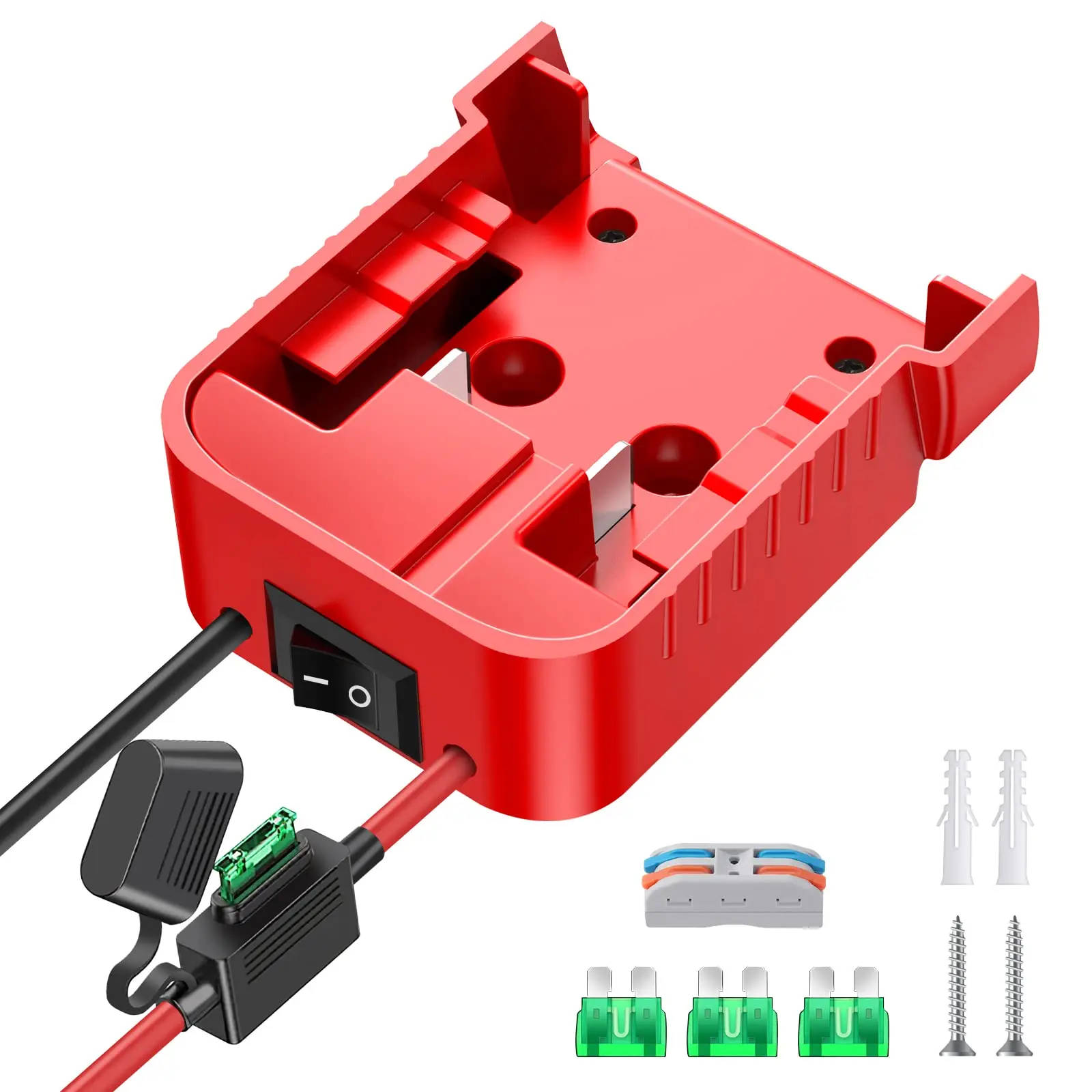 Power Wheel Adapter for Milwaukee M18 Battery Adapter 18V Power Wheel Battery Conversion Kit with Switch, Fuse & Wire Terminals