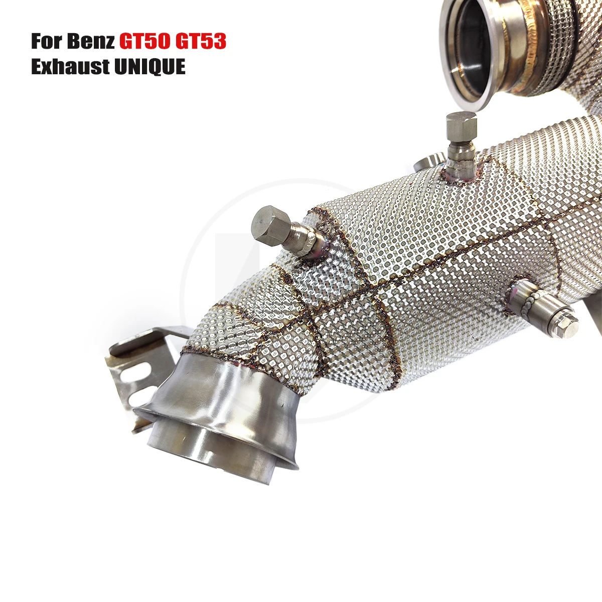 تصاميم فريدة من نوعها 2018+ Benz AMG gt43 gt50 gt53 3.0T ss304 لا يوجد محرك ضوء أنبوب عادم النازل مع عازل #6