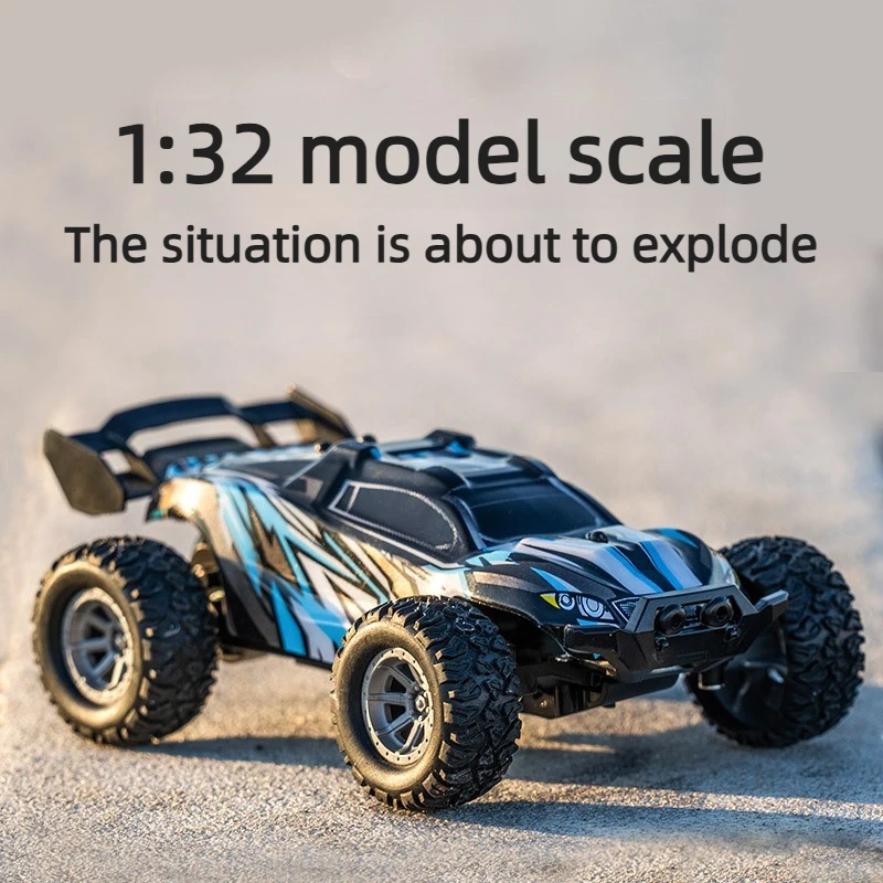 1:32 RC Off-Road Vehicle Rechargeable Speed ​​Up To 20km/h Front Headlights Wear Resistant Drift Racing Car Toy for Children