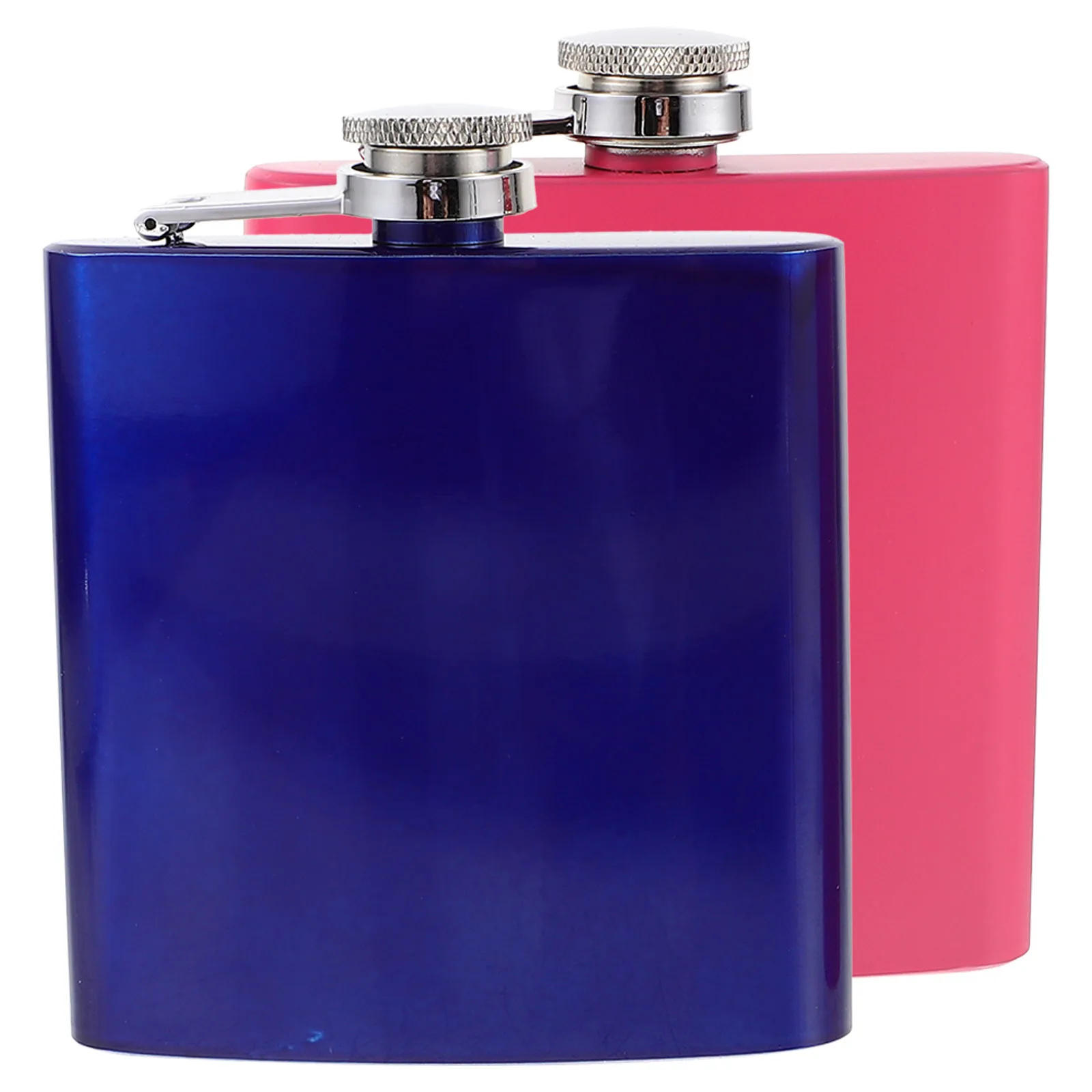 

2pcs Portable Stainless Steel Wine Bottle 6oz Blue Pink Set Flask for Liquor Men Insulated Travel Drinking Whiskey
