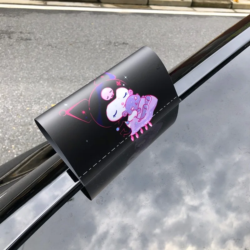 Sanrio Kuromi Car Washing Labels Cartoon Creative PVC Waterproof Washing Mark Door Tag Stickers Car Rear Tail Cover Decorative