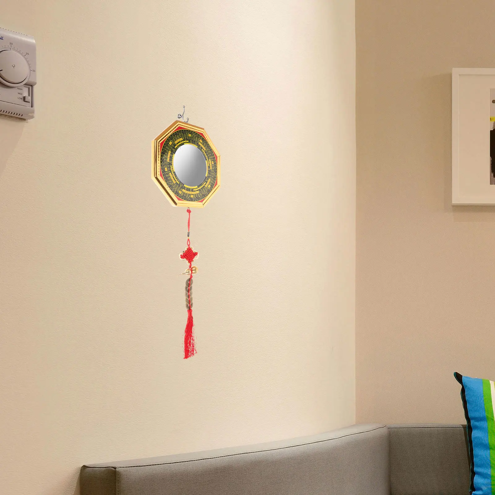 

Bagua Mirror Feng Shui Decor Indoor Wall Art Chinese Eight Trigrams Symbol Convex Mirror Home Decor Lucky Charm