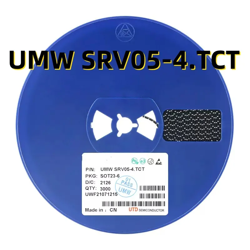 

100PCS UMW SRV05-4.TCT SOT-23-6 5V 4-wire TVS transient suppression diode chip
