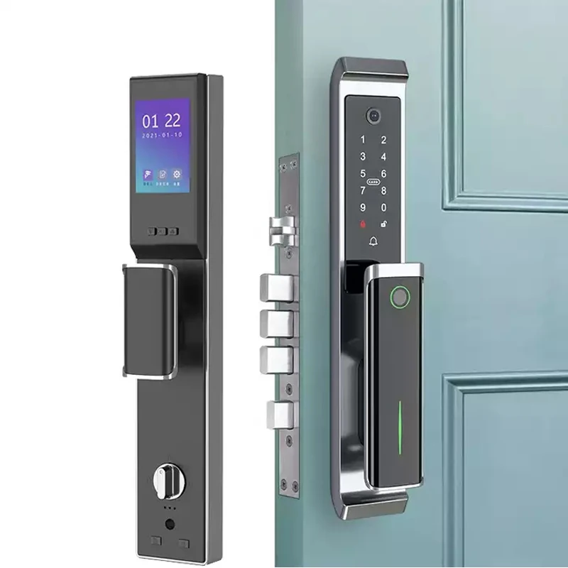 New Moblie TTLock APP Biometric Fingerprint RFID Card Password Key Smart Door Lock Electronic Door Fingerprint Lock With Camera