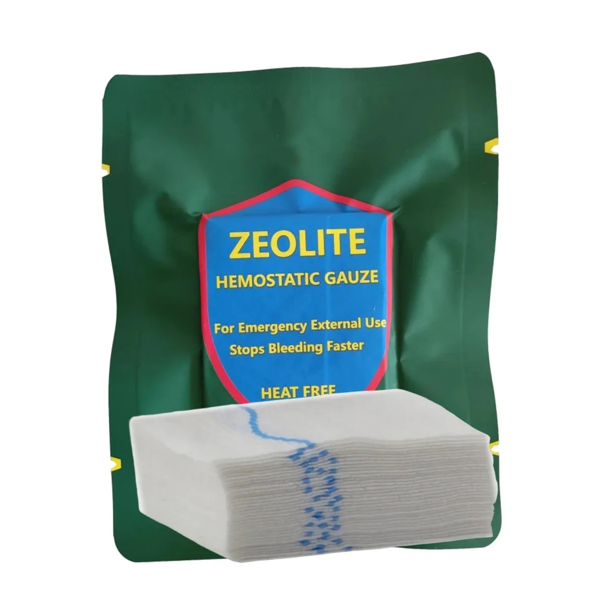 Military Tactical Zeolite Hemostatic Gauze Emergency Trauma Wound Dressing Combat Hemostatics Medical Bleeding Bandage First Aid