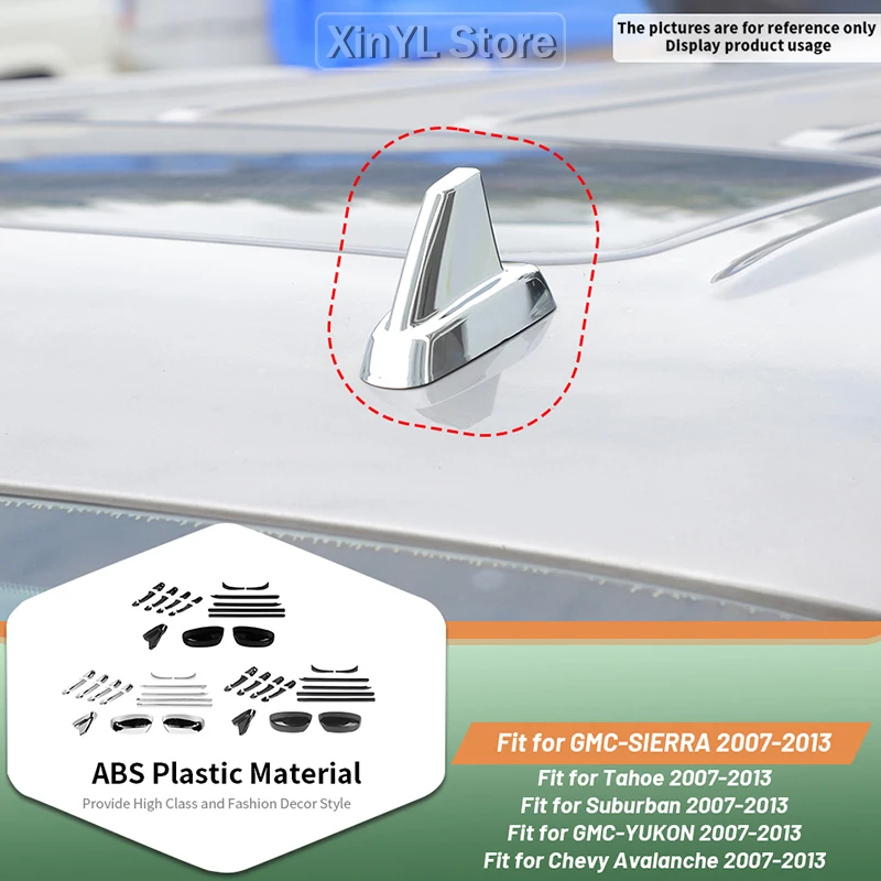 Car Antenna Cover Door Handle Shell Mirror Half Cover Window Trim Kit for Chevrolet Suburban 2007-2013 Exterior Accessories