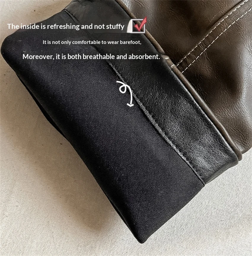 Punk-Style Belt Buckle Mid-Calf Boots for Women Square Heel Motorcycle Boots Pu Leather Pleated Boots Street Retro Riding Boots